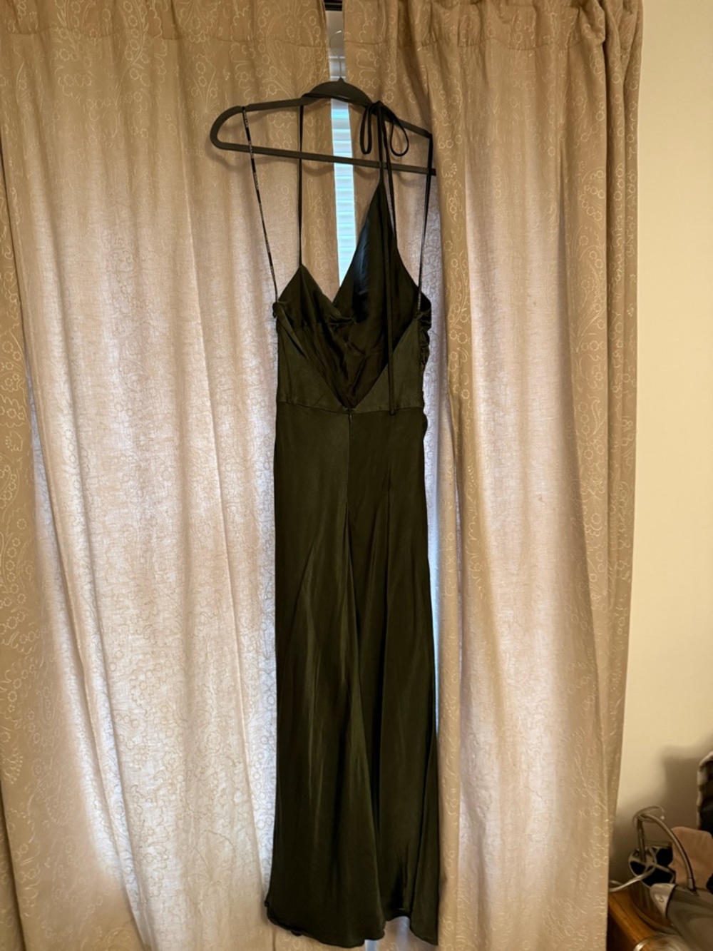 Shona Joy Giorgio Asymmetrical Satin Slip Midi Dress - Picture 5 of 7